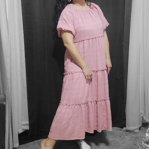 Pink Tiered Maxi Dress